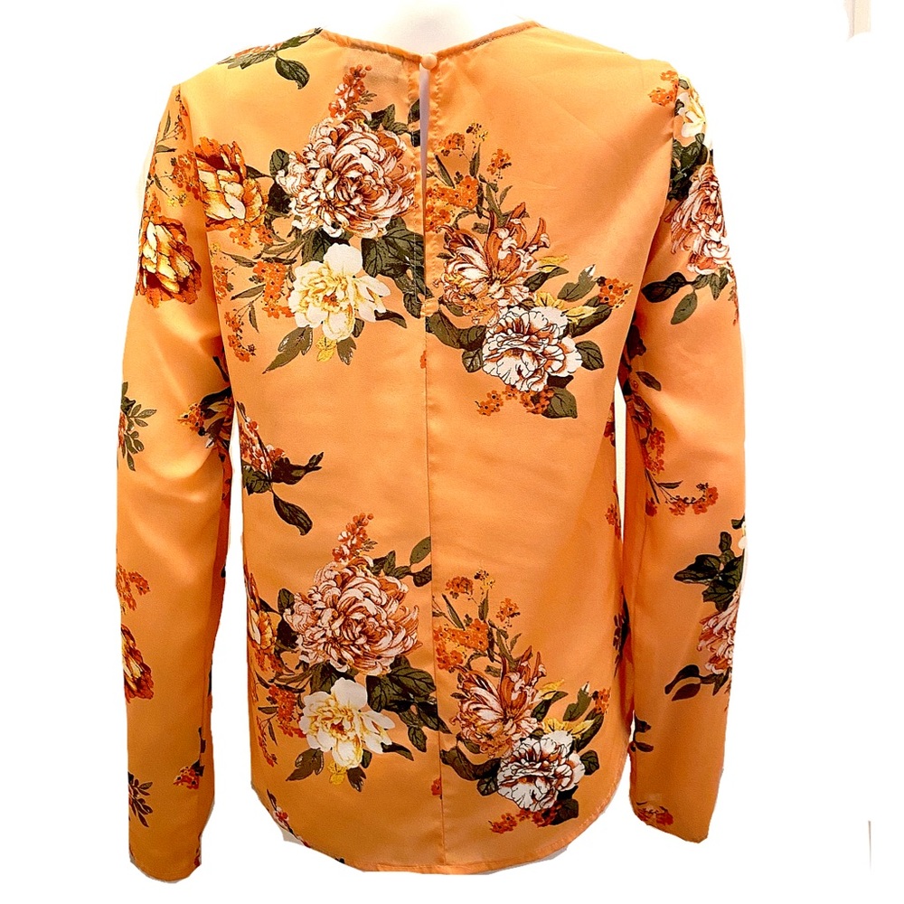 Orange Floral Top (Blouse) - Picture 2 of 2